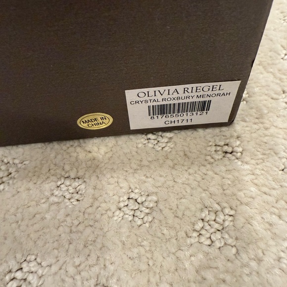 Olivia Riegel Crystal Roxbury Menorah Silver Tone Judaica Decor w/ Box - Picture 3 of 8